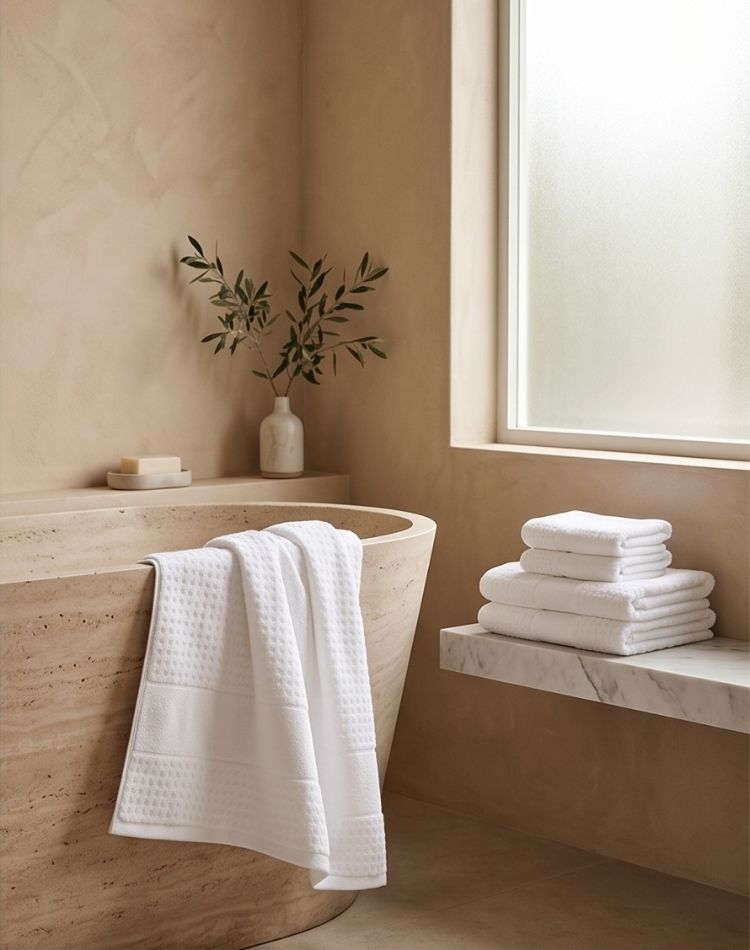 Pearl White Towel Set - 1 Bath & 4 Face
