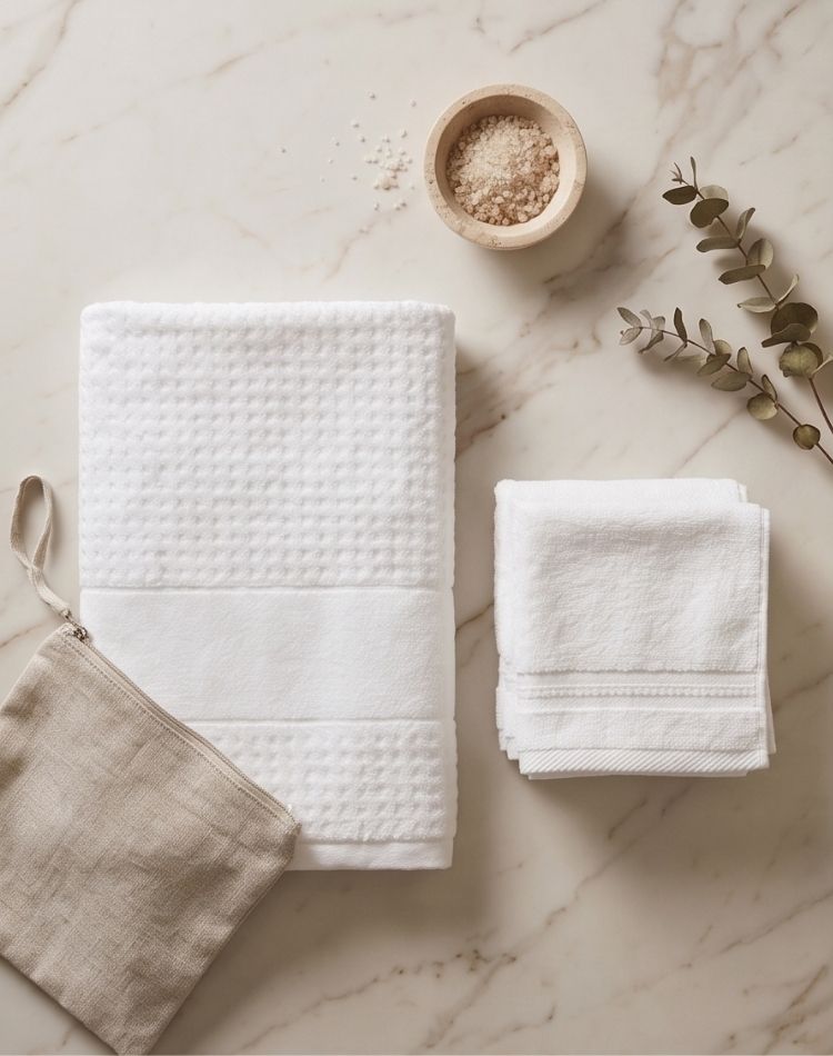 Pearl White Towel Set - 1 Bath & 4 Face