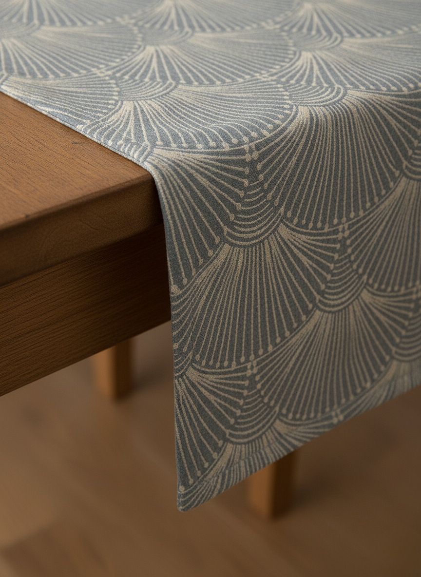 Slate Gilded Fan Table Runner - Premium Home Decor by Moraari