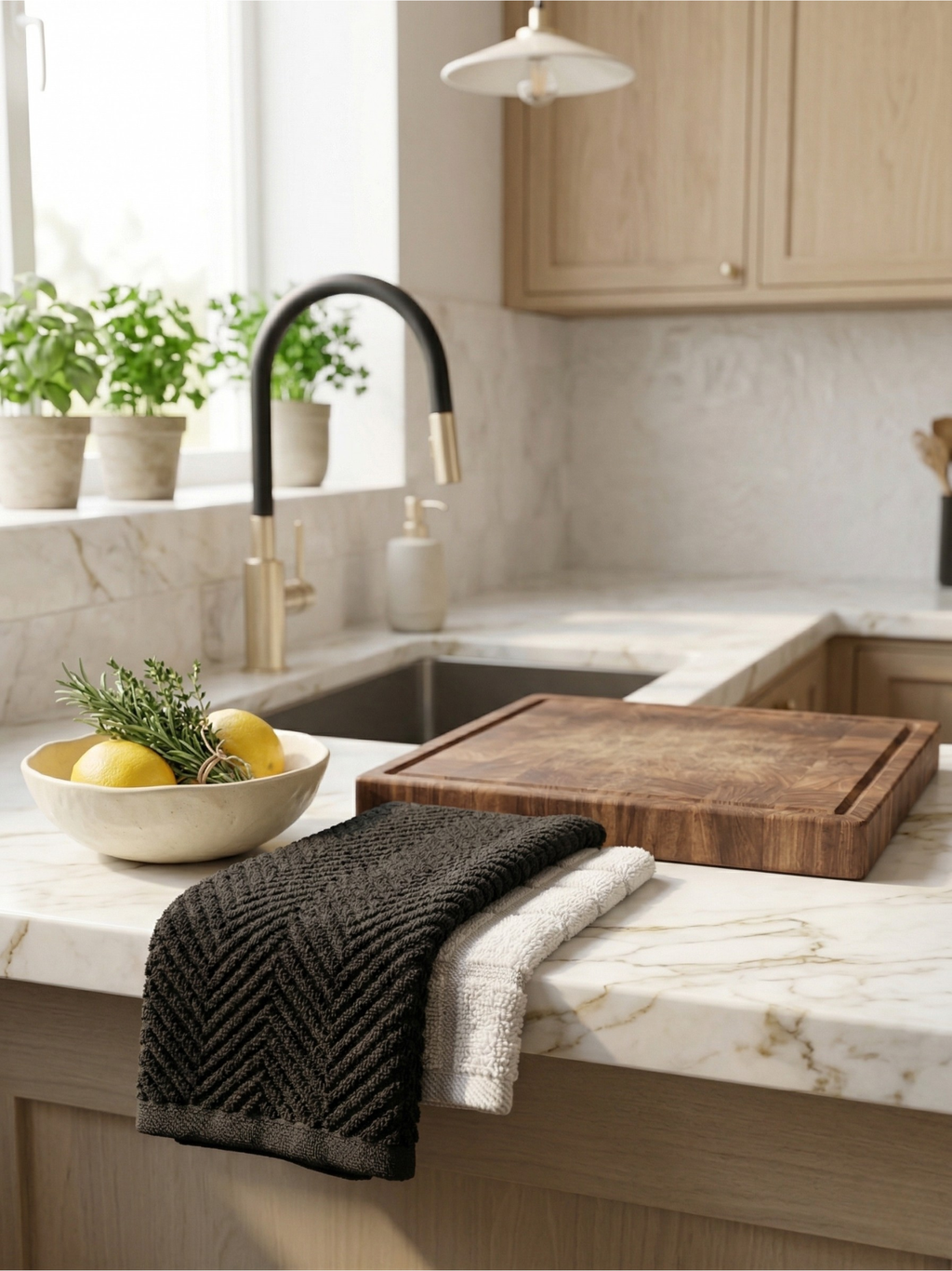 Monochrome Textures Kitchen Towels - Set of 2 - Premium Home Decor by Moraari
