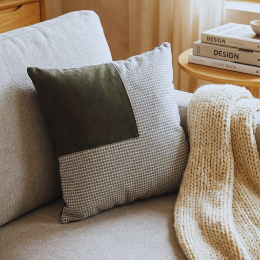 Panna Suede Cotton Cushion Cover