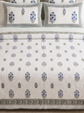 Indigo Bloom Reversible AC Quilt - Mulmul - Premium Home Decor by Moraari