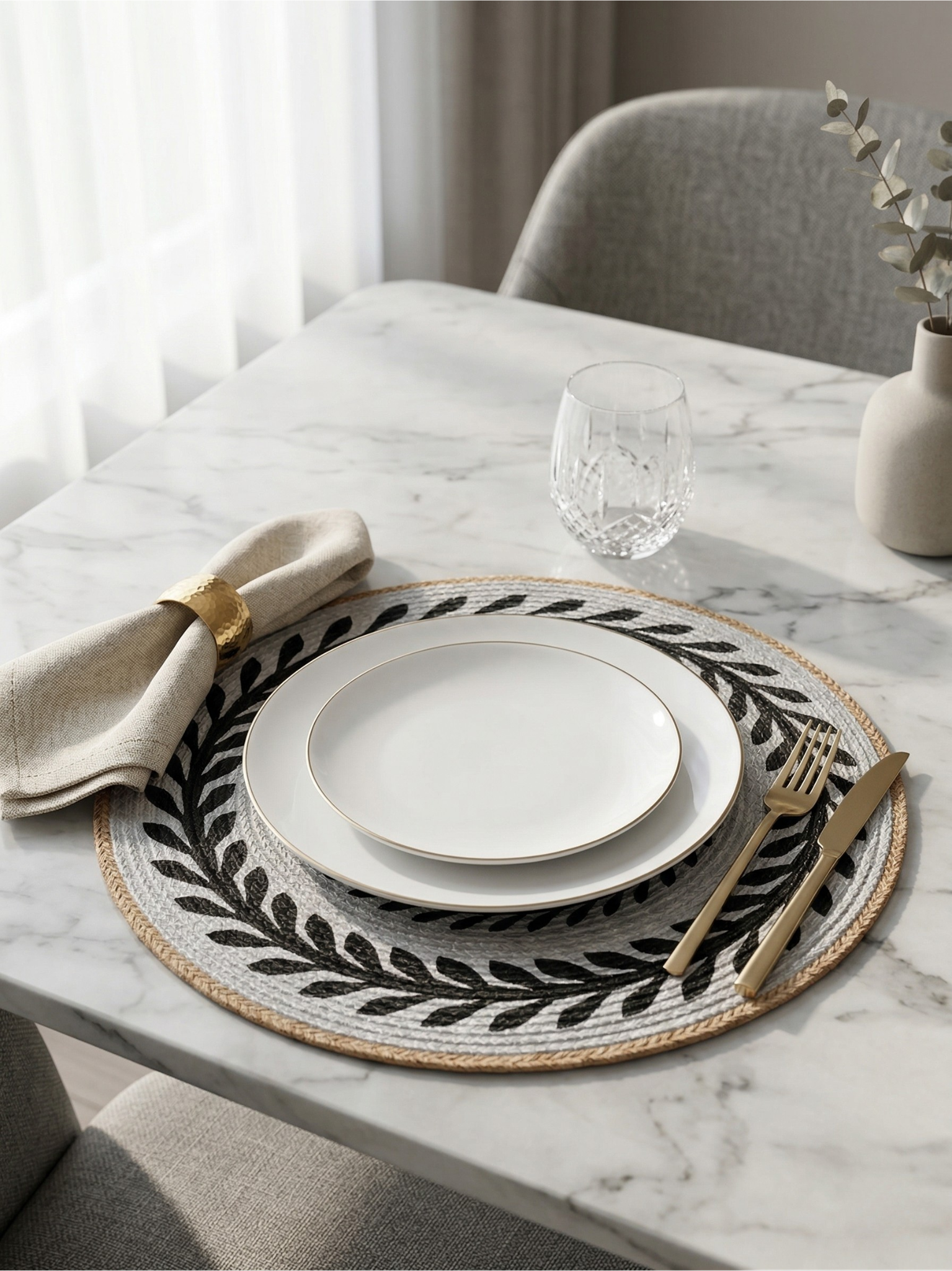 Wreath Braided Round Placemat - Set of 2 - Premium Home Decor by Moraari