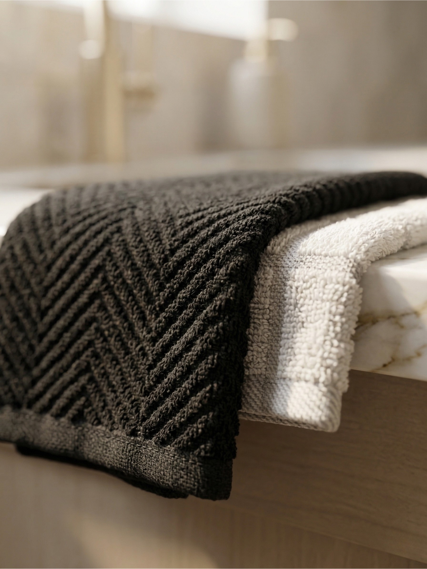 Monochrome Textures Kitchen Towels - Set of 2 - Premium Home Decor by Moraari