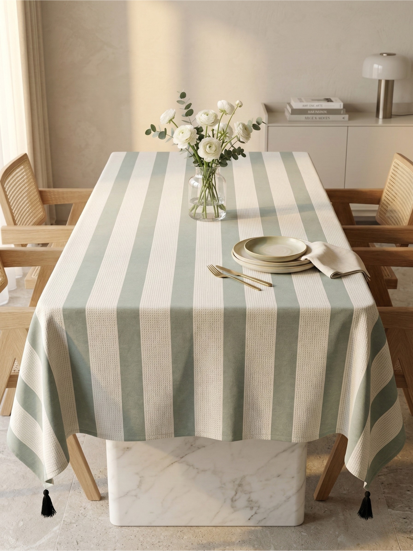 Dhara Striped Tablecloth - Large - Premium Home Decor by Moraari