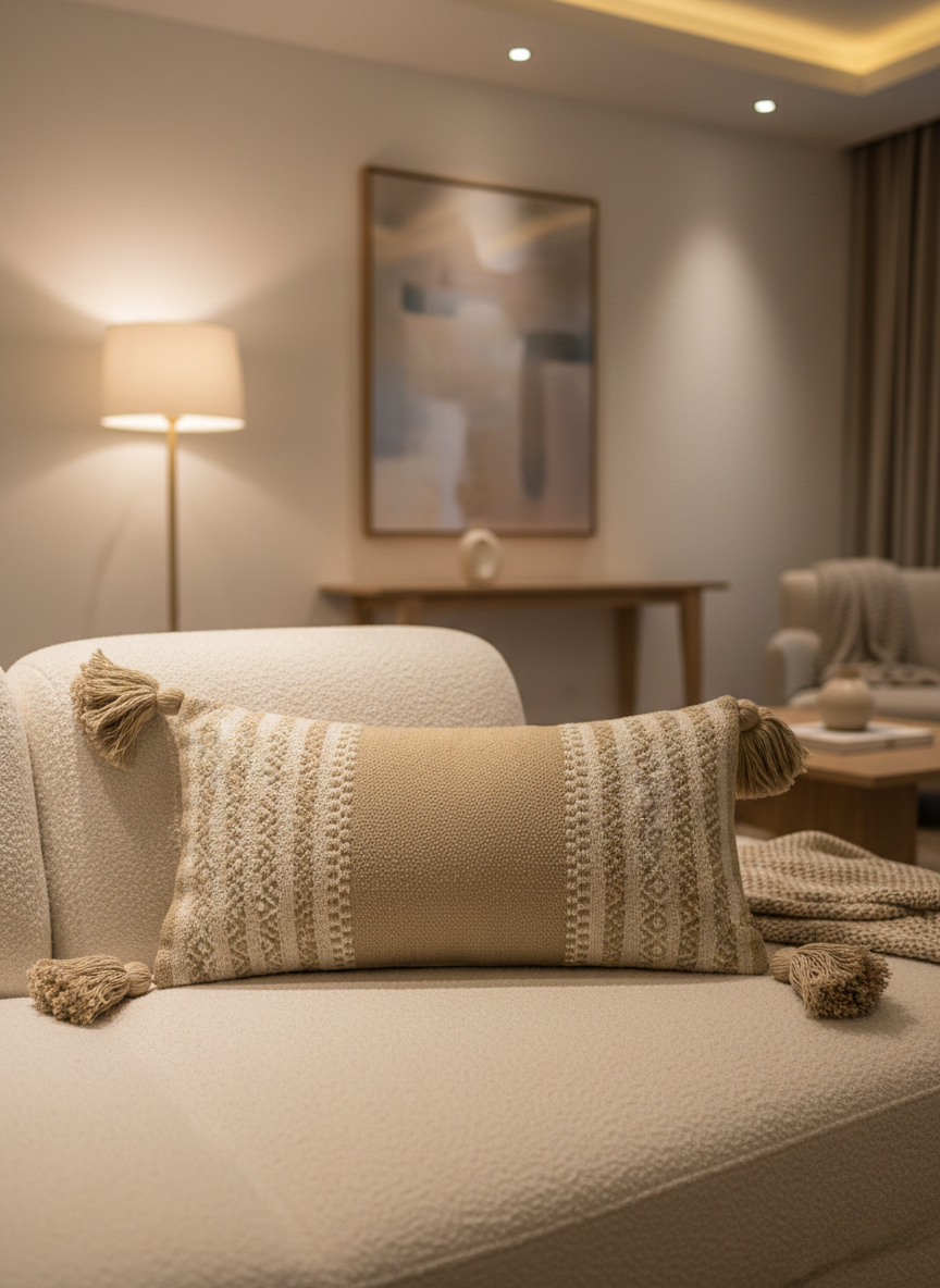 Sandstone Nomad Lumbar Cushion Cover - Premium Home Decor by Moraari