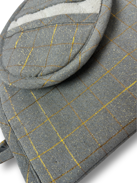 Zari Slate Oven Mitt & Pot Holder Set - Premium Home Decor by Moraari