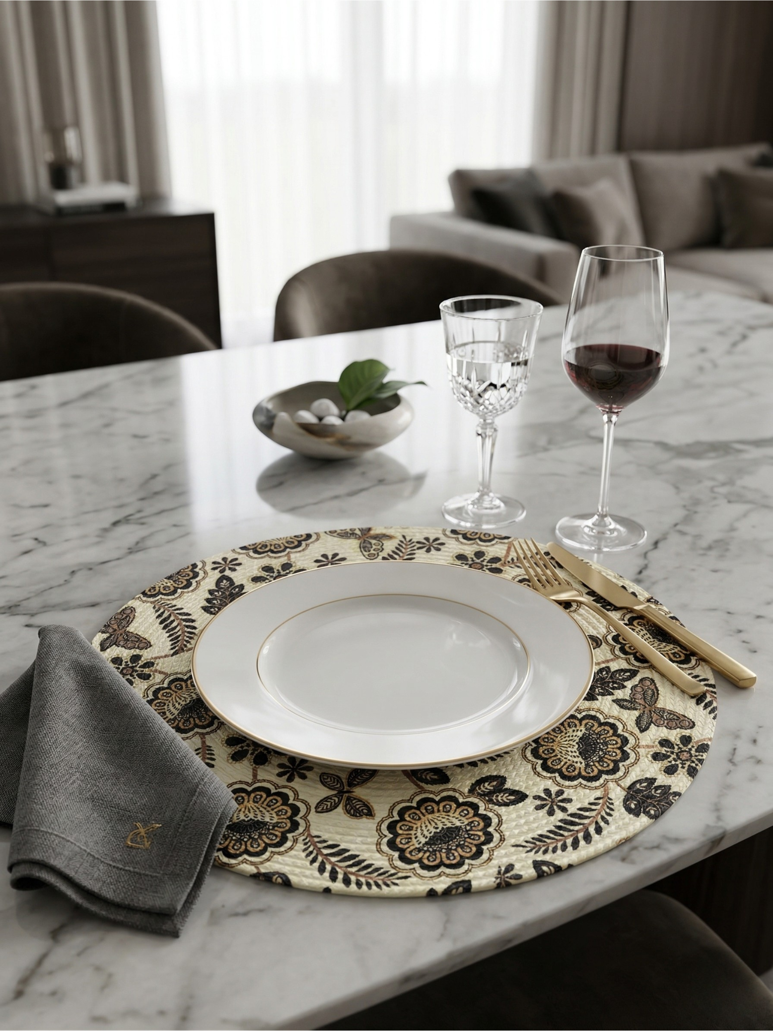 Earthen Vine Braided Round Placemat - Set of 2 - Premium Home Decor by Moraari